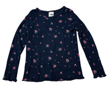 Load image into Gallery viewer, Girls Anko, navy floral pointelle cotton long sleeve top, EUC, size 3,  