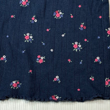 Load image into Gallery viewer, Girls Anko, navy floral pointelle cotton long sleeve top, EUC, size 3,  