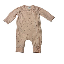Load image into Gallery viewer, Girls Target, floral stretchy organic cotton blend zip romper, EUC, size 0000,  