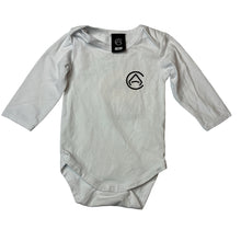 Load image into Gallery viewer, Unisex Catholic Apparel, stretchy bodysuit / romper, EUC, size 0,  