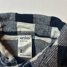Load image into Gallery viewer, Boys Anko, checked flannel cotton long sleeve shirt, EUC, size 2,  