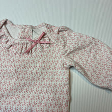 Load image into Gallery viewer, Girls Bebe by Minihaha, pink &amp; white stretchy romper, EUC, size 0000,  