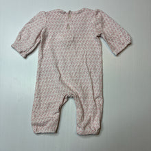 Load image into Gallery viewer, Girls Bebe by Minihaha, pink &amp; white stretchy romper, EUC, size 0000,  