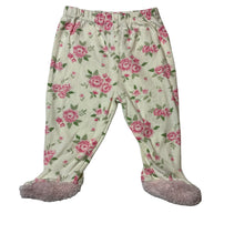 Load image into Gallery viewer, Girls Little Beginnings, floral cotton, fleece footed leggings / bottoms, EUC, size 0,  