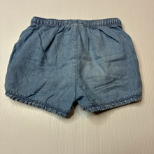 Load image into Gallery viewer, Girls Dymples, blue chambray cotton shorts, elasticated, GUC, size 1,  