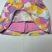 Load image into Gallery viewer, Girls Mango, colourful stretchy skirt, built-in shorts, EUC, size 2,  