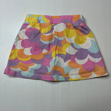 Load image into Gallery viewer, Girls Mango, colourful stretchy skirt, built-in shorts, EUC, size 2,  