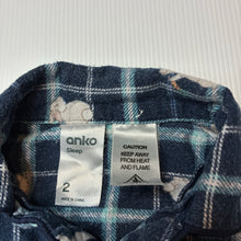 Load image into Gallery viewer, Boys Anko, flannel cotton pyjama top, rabbits, wash fade, FUC, size 2,  