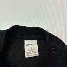 Load image into Gallery viewer, Unisex Baby Berry, black fleece lined sweater / jumper, EUC, size 0,  