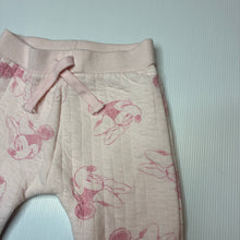 Load image into Gallery viewer, Girls Disney, Minnie Mouse quilted cotton track pants, elasticated, EUC, size 0,  