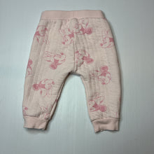 Load image into Gallery viewer, Girls Disney, Minnie Mouse quilted cotton track pants, elasticated, EUC, size 0,  
