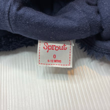 Load image into Gallery viewer, Unisex Sprout, cotton lined faux fur hooded sweater, EUC, size 0,  
