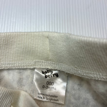 Load image into Gallery viewer, Unisex Baby Berry, animal print fleece lined pants / bottoms, elasticated, EUC, size 000,  
