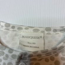 Load image into Gallery viewer, Unisex Marquise, grey &amp; white cotton coverall / romper, EUC, size 00,  