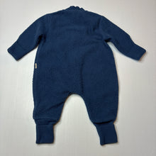 Load image into Gallery viewer, Unisex Bonds, blue teddy fleece zippy coverall / romper, GUC, size 000,  