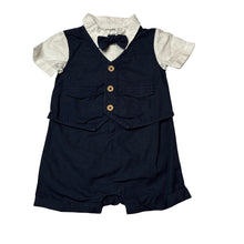 Load image into Gallery viewer, Boys Origami, all-in-one cotton / linen romper / outfit, EUC, size 1,  