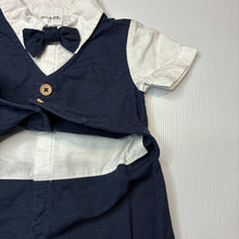 Load image into Gallery viewer, Boys Origami, all-in-one cotton / linen romper / outfit, EUC, size 1,  