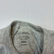 Load image into Gallery viewer, Unisex purebaby, soft feel organic cotton zip coverall / romper, EUC, size 0000,  