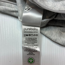 Load image into Gallery viewer, Unisex purebaby, soft feel organic cotton zip coverall / romper, EUC, size 0000,  
