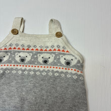 Load image into Gallery viewer, Unisex purebaby, organic cotton / wool knit overalls, GUC, size 000,  