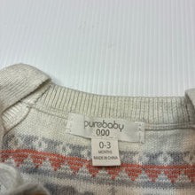 Load image into Gallery viewer, Unisex purebaby, organic cotton / wool knit overalls, GUC, size 000,  