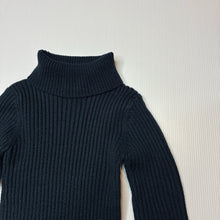 Load image into Gallery viewer, Girls Pumpkin Patch, navy ribbed knit skivvy sweater, pilling, FUC, size 4,  