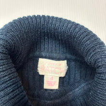 Load image into Gallery viewer, Girls Pumpkin Patch, navy ribbed knit skivvy sweater, pilling, FUC, size 4,  