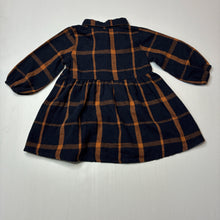 Load image into Gallery viewer, Girls checked, cotton shirt dress, GUC, size 0-1, L: 41cm