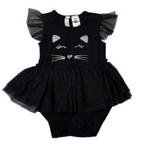 Load image into Gallery viewer, Girls Dymples, black cat tutu romper, EUC, size 0,  