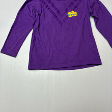 Load image into Gallery viewer, Unisex The Wiggles, purple cotton long sleeve tee / top, wash fade, FUC, size 2,  