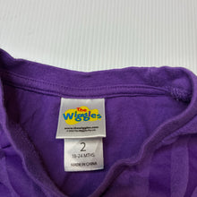 Load image into Gallery viewer, Unisex The Wiggles, purple cotton long sleeve tee / top, wash fade, FUC, size 2,  