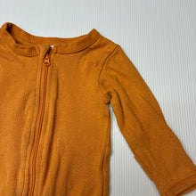 Load image into Gallery viewer, Unisex Baby Berry, orange pointelle cotton zip coverall / romper, GUC, size 0000,  