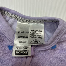 Load image into Gallery viewer, Girls Bonds, terry zip wondersuit / zippy / romper, GUC, size 0000,  