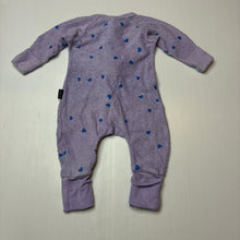 Load image into Gallery viewer, Girls Bonds, terry zip wondersuit / zippy / romper, GUC, size 0000,  