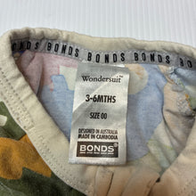 Load image into Gallery viewer, Boys Bonds, zip wondersuit / zippy / romper, dinosaurs, wash fade, FUC, size 00,  