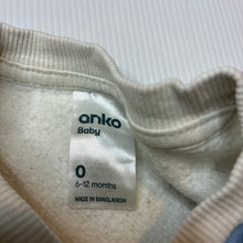 Load image into Gallery viewer, Unisex Anko, fleece lined sweater / jumper, dinosaurs, GUC, size 0,  