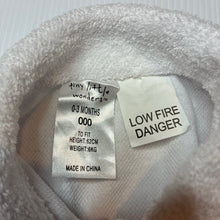 Load image into Gallery viewer, Unisex Tiny Little Wonders, white terry coverall / romper, EUC, size 000,  
