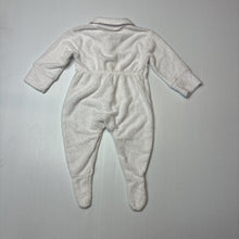 Load image into Gallery viewer, Unisex Tiny Little Wonders, white terry coverall / romper, EUC, size 000,  