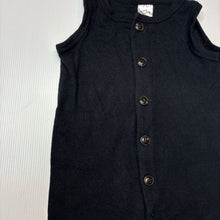 Load image into Gallery viewer, Unisex Baby Berry, black ribbed romper / overalls, GUC, size 1,  