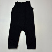 Load image into Gallery viewer, Unisex Baby Berry, black ribbed romper / overalls, GUC, size 1,  