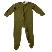 Load image into Gallery viewer, Unisex SUSUKOSHI, khaki organic cotton blend zip romper, GUC, size 000,  