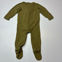Load image into Gallery viewer, Unisex SUSUKOSHI, khaki organic cotton blend zip romper, GUC, size 000,  