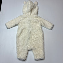 Load image into Gallery viewer, Unisex Target, fleece zip up hooded romper, EUC, size 000,  