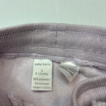 Load image into Gallery viewer, Girls Baby Berry, soft feel stretchy fleece pants / bottoms, GUC, size 0,  