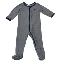 Load image into Gallery viewer, Unisex 4 Baby, striped stretchy zip coverall / romper, GUC, size 00,  