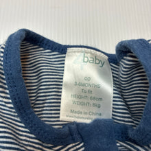 Load image into Gallery viewer, Unisex 4 Baby, striped stretchy zip coverall / romper, GUC, size 00,  