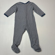 Load image into Gallery viewer, Unisex 4 Baby, striped stretchy zip coverall / romper, GUC, size 00,  