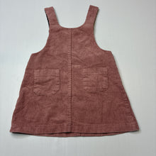 Load image into Gallery viewer, Girls NUTMEG, corduroy cotton overalls dress / pinafore, GUC, size 2-3, L: 46cm