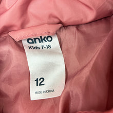 Load image into Gallery viewer, Girls Anko, pink longline puffer jacket, L: 69cm, GUC, size 12,  