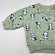 Load image into Gallery viewer, Unisex Baby Berry, fleece lined sweater / jumper, pandas, FUC, size 000,  
